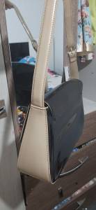 Bolsa Bem Conservada Preto Com Bege