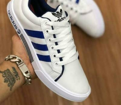 Sapatnis Adidas White Blue Masculino