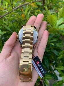 Relgio Curren Dourado Luxo Data - Edio Limitada - 10x Sem Juros