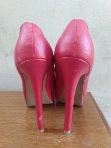 Sapato De Salto Alto Meia Pata Envernizado Vermelho