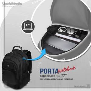 Mochila Notebook Impermevel Cabo De Ao Masculina Feminina Com Usb