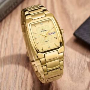 Relgio Unissex Dourado Ao Inox Wwoor