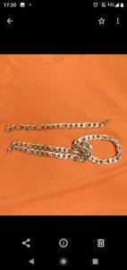 Conjunto Cordo E Pulseira Folheados