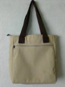 Bolsa Bege Com Marron (lona)