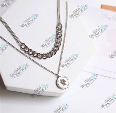 Colar Em Camadas De Charme Moeda Elizabeth