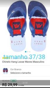 Sandlia Hang Lose Tamanho 37/38