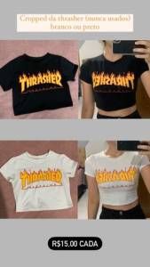 Vendo Cropped Da Thrasher Branco Ou Preto (nunca Usado)