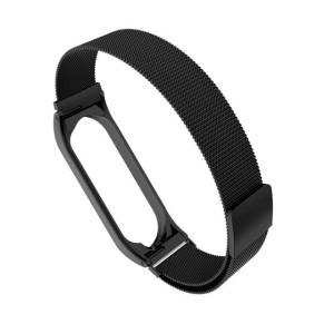 Pulseira Preta  Mi Band 5 Metal Magntica