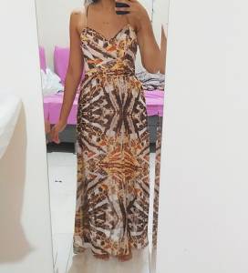 Vestido Longo Oncinha (leia A Descrio)