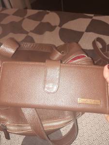 Bolsa Grande Couro Legtimo Nova