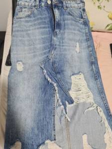 Linda Saia Jeans, Destroyed, Renner, Semi Nova