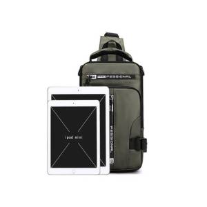 Mochila Slim Esportiva Transversal Com Carregamento Usb  Prova Dgua