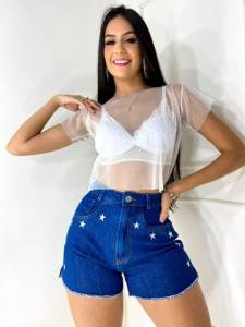 Shorts Jeans Bordado No Atacado!
