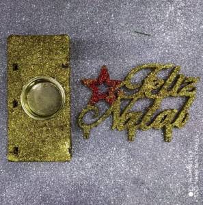 Enfeite Feliz Natal Wf828 C/glitter 8282007