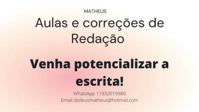 Aulas E Correes De Redao. Venha Potencializar Sua Escrita.