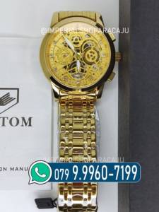 Relogio Dourado Funcional Aracaju Nekton
