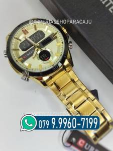 Relogio Digital Masculino Dourado