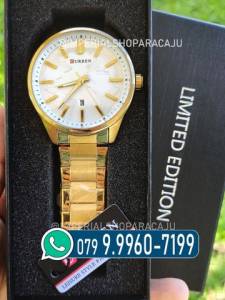 Relogio Curren Original Dourado Aracaju