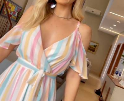 Lindo Vestido Longo Listrado