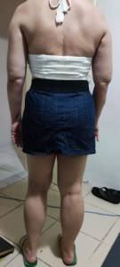 Saia Jeans Azul Escuro Com Cinto