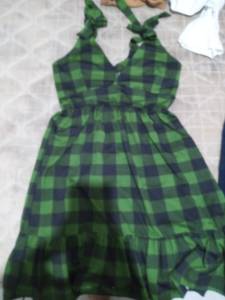 Vestido Xadrez Verde E Preto