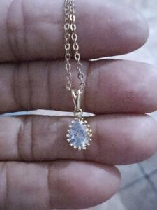 Lindo 01 Cordo Folheado Com Pingente De Zircnia