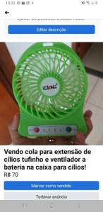 Ventilador A Bateria Clios Tufinho E Cola Cheia  Extenso De Clios!