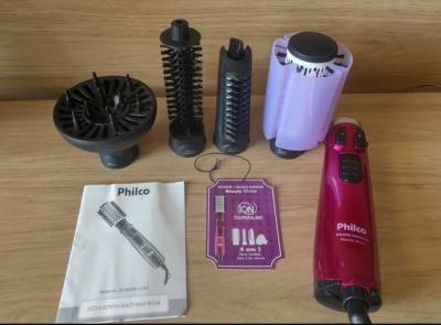 Escova Rotativa Philco Beauty Shine Rosa 1100w Pec07r 220v