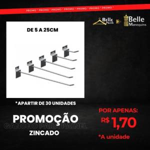 Gancho Zincado Painel Canaletado R$1,70