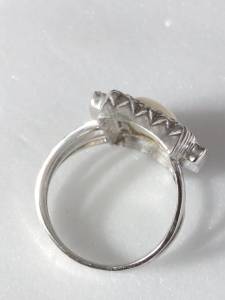 Anel Em Ouro Branco Modelo Retngular Brilhantes  Opala