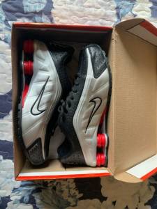 Nike Shox R4 Prata E Vermelho