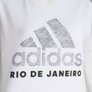 Camiseta Feminina Original Adidas Scrawl 
io De Janeiro Branca
