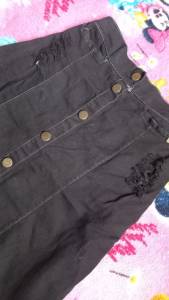 Saia Jeans Mid Preta