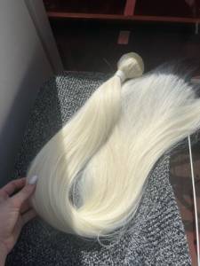 Aplique De Cabelo Bio Humano Louro Platinado