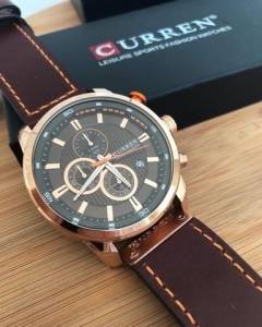 Relgio Curren Couro Quartzo Masculino Original 100% Funcional