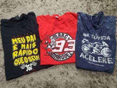3 Camisetas Infantis Moto Gp Superbike Camisa