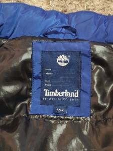 Colete Infantil Timberland 6 Anos Original Com Capuz E Detalhes Em Couro