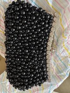 Bolsa Prola Negra, Nova.. Luxo.
