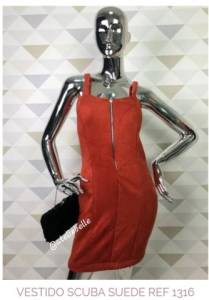 Vestido Em Tecido Suede