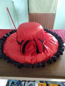 Chapu Preto Com Vermelho Aba Larga Pomba Gira