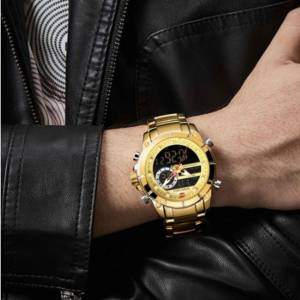Relgio Masculino Naviforce 9163 Original Ao Inoxidvel Luxo Prova Dgua.