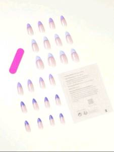 Kits De Unhas Postias 24ps + Adesivos + Lixa