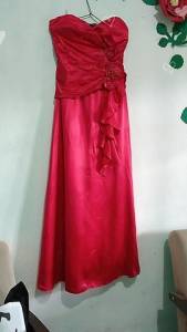 Vestido Vermelho De Festa. Cetim. Veste: 42 Ao 44