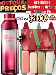 Imperdivel Perfume Kaiak Aventura Feminino 100m + Sabonete Ekos Cremoso 4x100g Cada