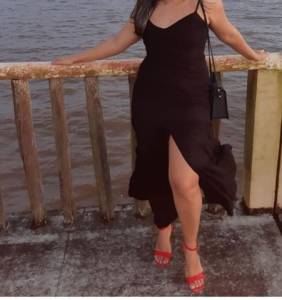 Vestido Longo Preto,  timo Tecido