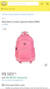 Mochilete De Rodinha Capricho
