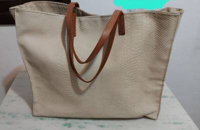 Bolsa Em Couro Legtimo Off White
