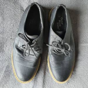 Sapato Couro Ecolgico Preto Sola Camuflada Tamanho 40 Usado