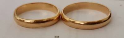 2 Alianas Ouro 18k 6 Gramas