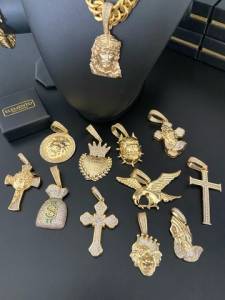 Corrente Tijolinho 6mm + Pingente Banhado A Ouro 18k